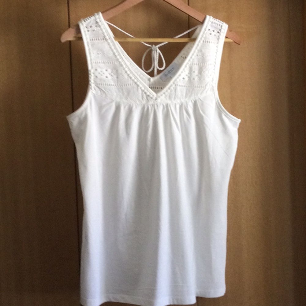 Lace Trimmed, Cotton, Loose Summer Tank